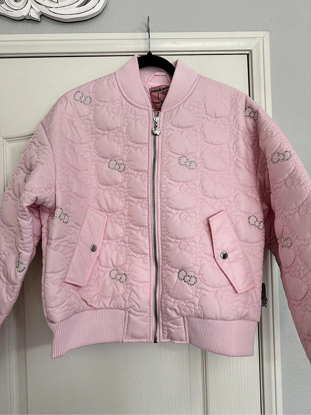 Hello Kitty Quilted Pink Puffer Jacket Women XS NWT